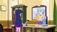 Principal Celestia standing up EG