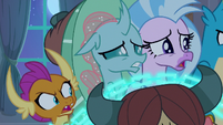 Smolder, Ocellus, and Silverstream aghast S8E25