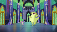 Spike and Sludge swagger in the castle S8E24