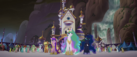 The princesses confront Tempest Shadow MLPTM