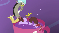 Tiny Discord bathing in Twilight's punch S7E1