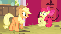 Apple Bloom shocked by AJ S4E17