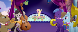 Fluttershy and orchestra on the stage MLPTM