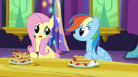 Fluttershy finishes Rainbow's sentence S5E3