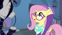Hipster Fluttershy looking at her outfit S8E4