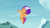 Scootaloo jumping high into the air S7E6