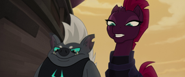 Tempest Shadow and Grubber looking down MLPTM