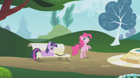 Pinkie Pie's attitude really contrasts to Twilight Sparkle's.