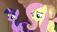 Twilight and Fluttershy wait for the cure to work S7E20