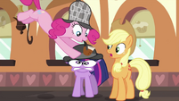 Pinkie Pie putting hat on Twilight S2E24