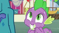Spike sweating in front of Princess Ember S7E15