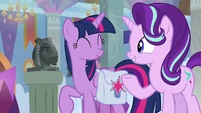 "But Twilight has asked me to stay here to run the school."