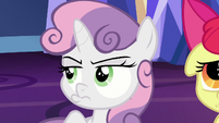 Sweetie Belle with an angry pout S9E22