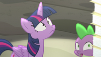 Twilight and Spike hear Chancellor Neighsay S8E1