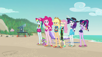 Mane Six and Spike watch Sunset leave EGFF