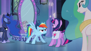 Rainbow Dash jumps in front of Twilight EG