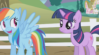 Rainbow Dash smiling at Twilight S1E3