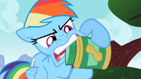 Rainbow Dash tries to open a jar S2E08