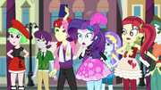 Rarity and students looking at window display EGDS9