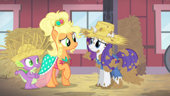 Rarity disculpandose con Applejack