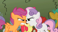 Scootaloo and Sweetie Belle fighting S2E01