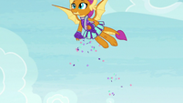 Smolder dropping confetti from the sky S9E15