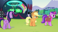 Applejack sees Amethyst Star walking away with clipboard S5E24