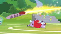 Buckball rockets over Big Bell's head S8E17