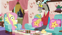 Discord surprised by his transparent claw S7E12