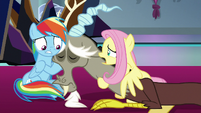 Fluttershy trying to wake up Discord S9E2