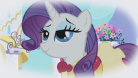 Rarity, entering in her lovely dress.