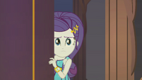 Rarity peeking into the stage area EGSB