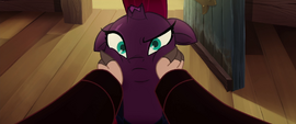 Tempest Shadow looking puzzled at Verko MLPTM