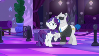 The bouncer blocks Rarity from entering S6E9