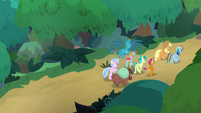 AJ, Dash, and their students enter the woods S8E9