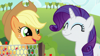 Applejack and Rarity pleased S6E10