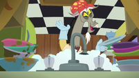 Discord "cleaning" the dishes S5E7
