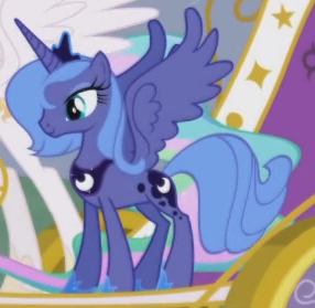 Princesa Luna Pensando, personagem My Little Pony em preto e roxo