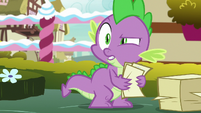 Spike surprised over Rarity's announcement S7E9