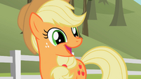 Applejack just loves doing chores with Apple Bloom.