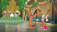 Discord, Spike, and Mac appear on the dance floor S6E17