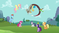 Discord laughing at Fluttershy S03E10