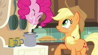 Pinkie Pie sniffing the cider S4E18