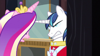 From the look on Shining Armor's face, it looks like his migraine isn't really a migraine but more of a cluster headache attack.