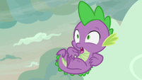 Spike flying backward toward the clouds S9E9