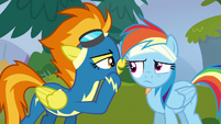 Spitfire whispers her nickname in Rainbow's ear S6E7
