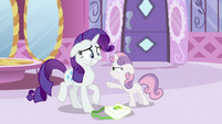 Sweetie Belle angry at Rarity S2E23