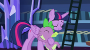 Twilight and Spike sharing a hug S8E24