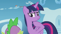 Twilight thinks as Rainbow Dash zooms by S5E25