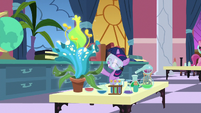 Filly Twilight doing chemistry by herself S7E1